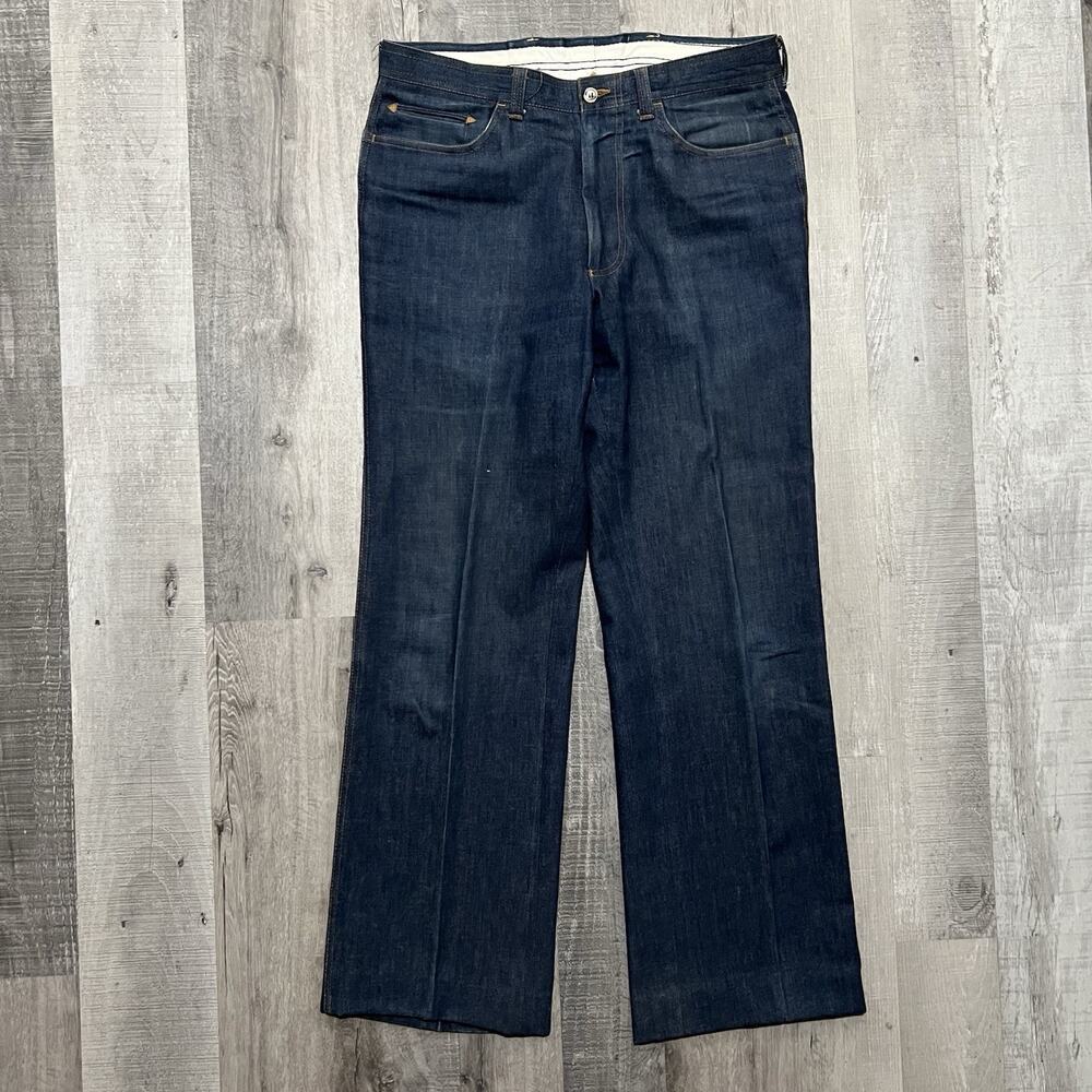 VTG Levi’s Panatela 70s Wide Leg Jeans Western High Rise Dark Wash Boot Cut 34